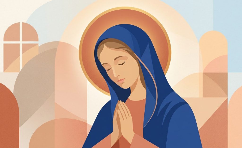 Prayers to the Virgin Mary - Illustration prière catholique